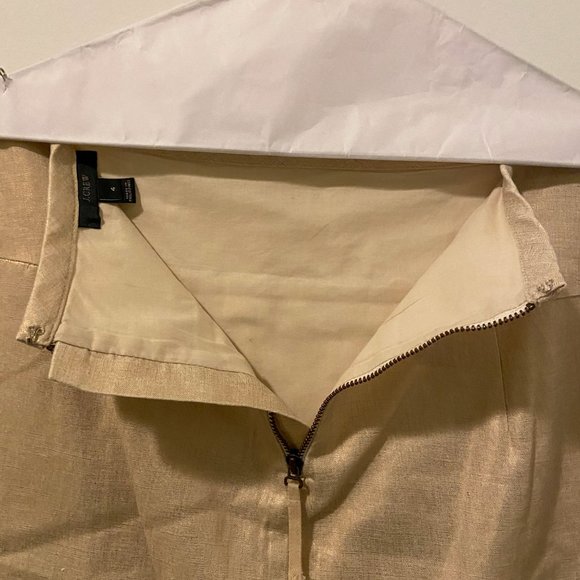 J. Crew Gold Metallic Linen Skirt - Picture 5 of 5